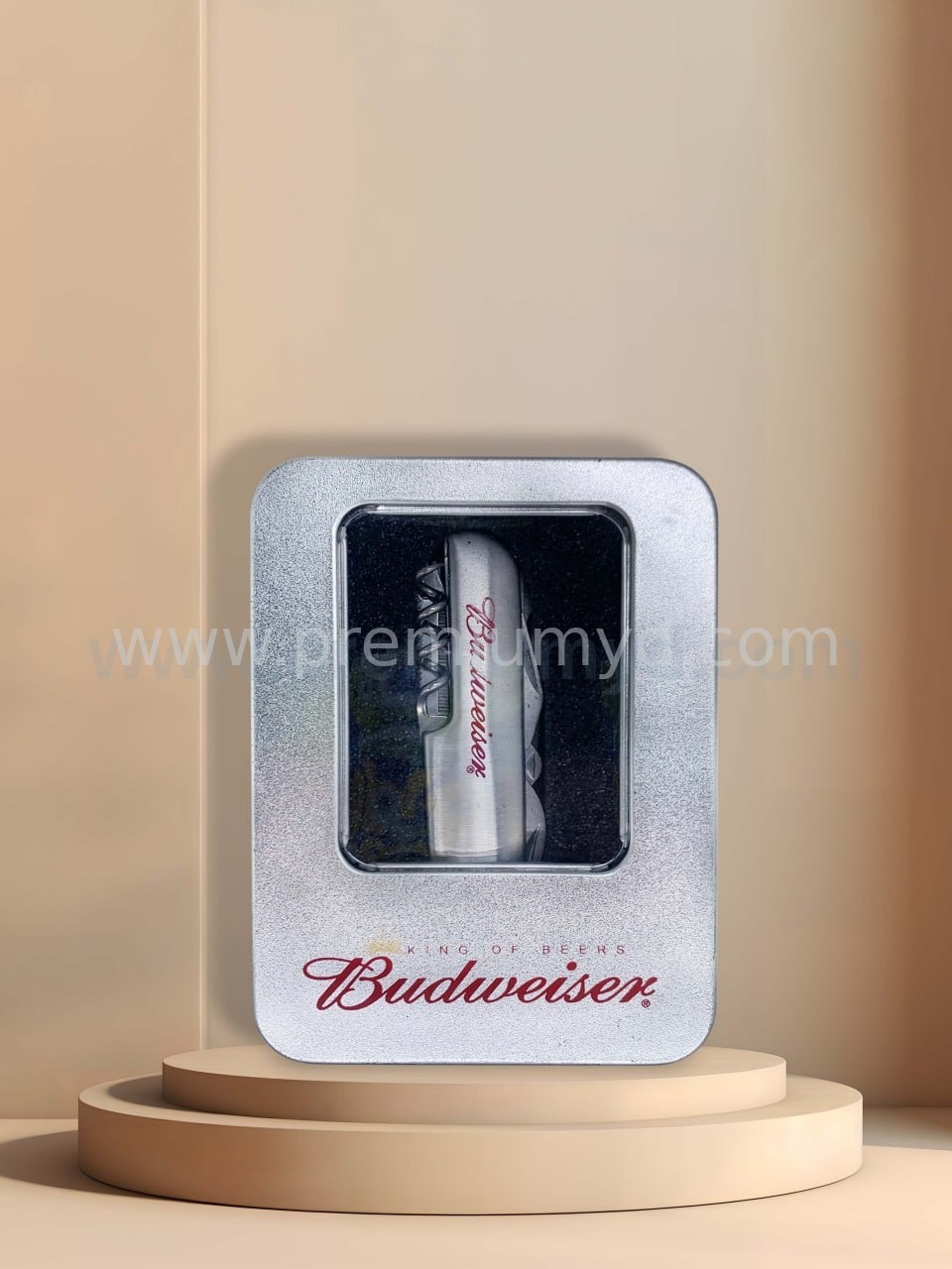 百威啤酒 Budweiser · 多功能不銹鋼開瓶器鐵盒禮盒