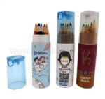 創意兒童卡通文具 6色木質色鉛筆 迷你鉛筆入筒套裝 - Image 3
