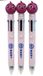ABS按動式六色原子筆 卡通立體公仔頭 學生文具 - Image 2