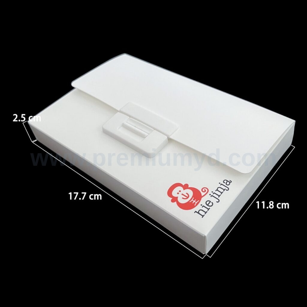 白色翻蓋禮品盒（帶扣） (YD-AL5008) - 禮品盒及包裝訂造