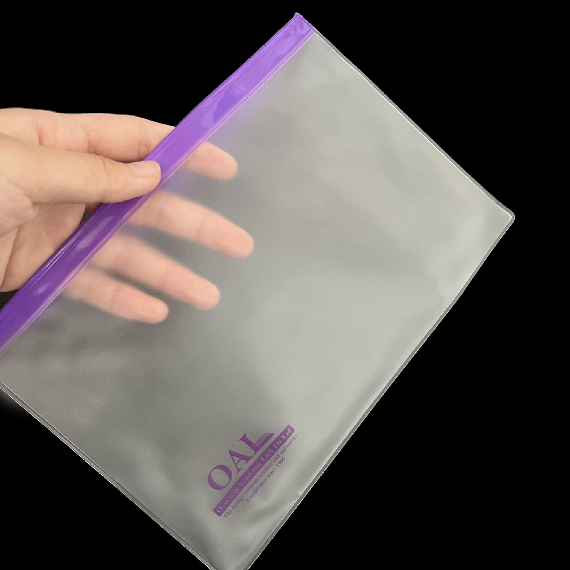 透明拉鏈文件袋(彩色拉鏈) Transparent zipper document bag (color zipper) - Image 1