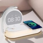 鬧鐘無線充電器小夜燈 15W 白色 LED顯示