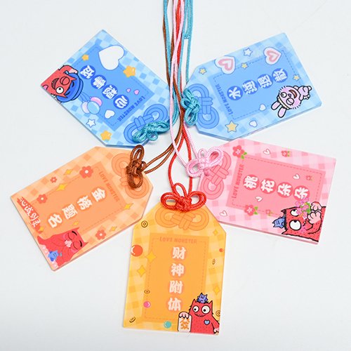 亞克力禦守吊牌 五款配色 吉祥祝福語 中國結掛繩