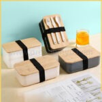 日式竹蓋雙層便當盒 - Premium YD 企業禮品訂製