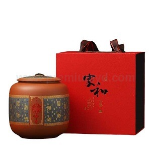 典雅紅福紫砂茶葉罐禮盒套裝 - 企業禮品訂製