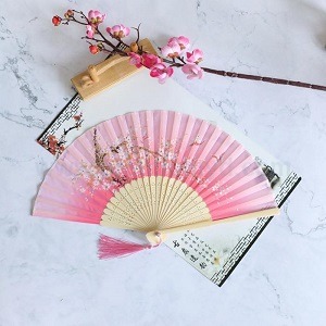 中秋復古綾絹竹骨折扇 - 企業禮品訂製