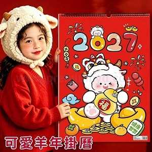 羊年卡通掛曆月曆 - 企業禮品訂製