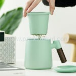 茶水分離帶蓋陶瓷馬克杯 - 企業禮品訂製